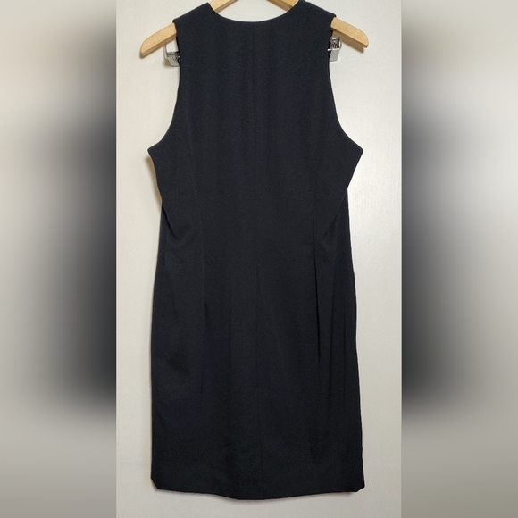 Vintage Valerie Stevens Elegant Wool Black Sleeveless Button Down Dress - Picture 8 of 9